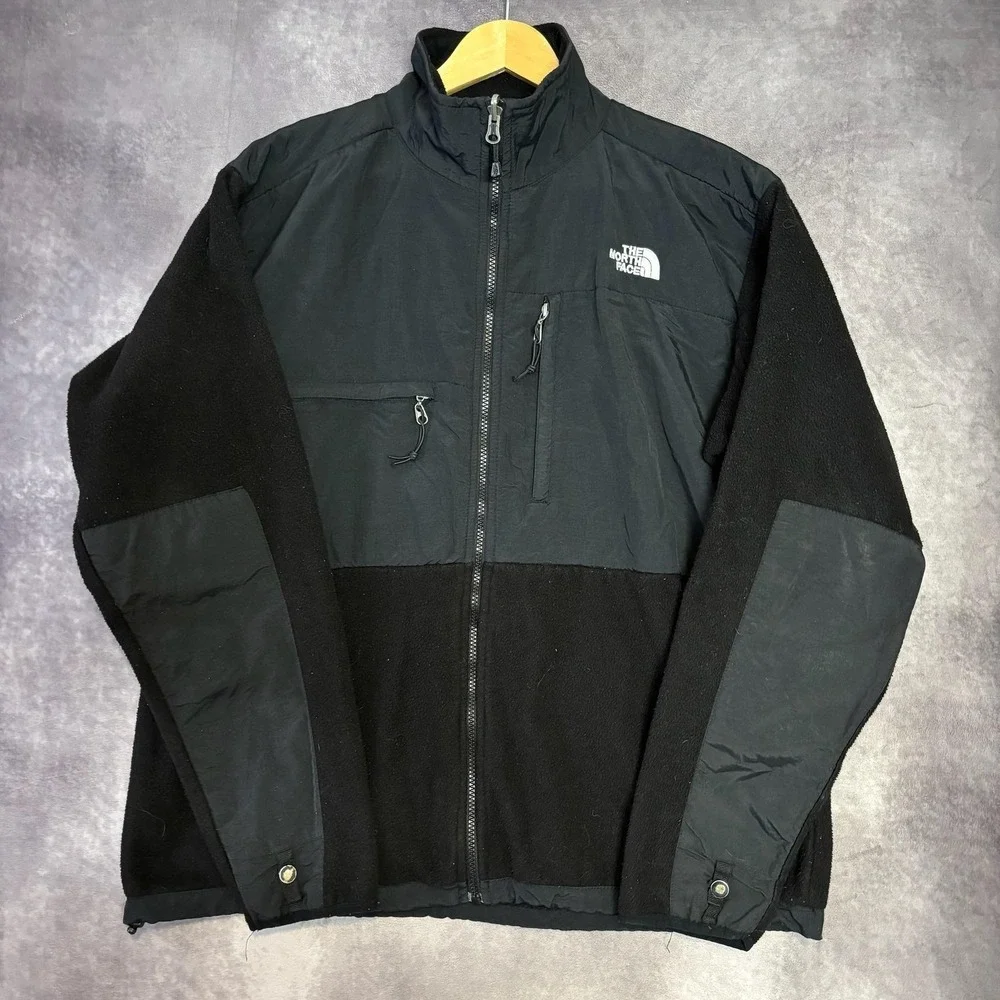 The North Face Jacket Men's Large Black Fleece Softshell‎ Full Zip Pockets